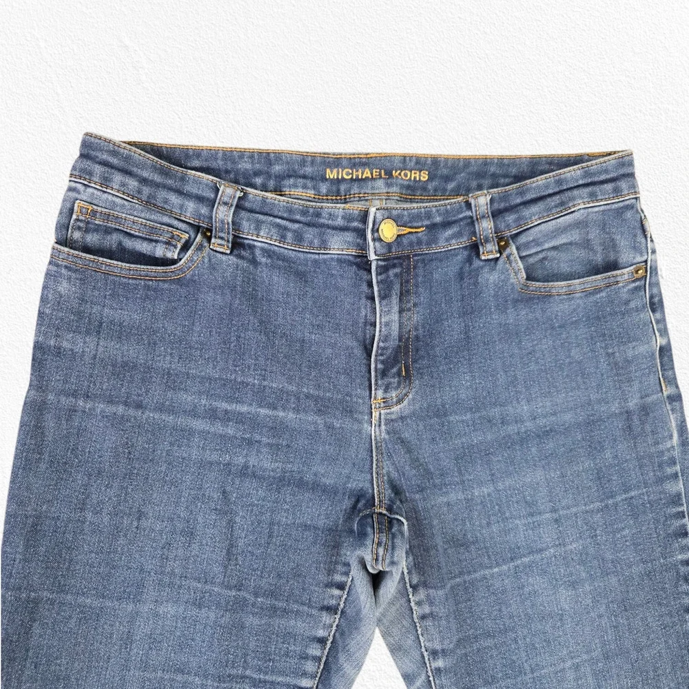 Michael Kors Medium Wash Mid Rise Ankle Classic Designer Skinny Jeans Size 8
